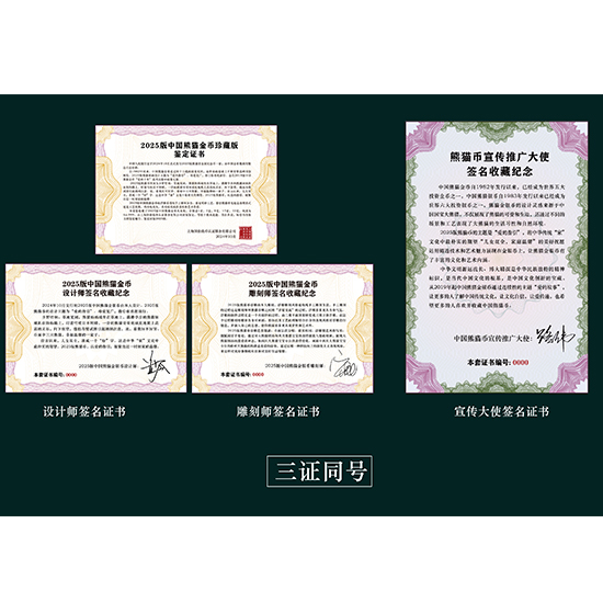 2025年熊猫金币首日认证套装