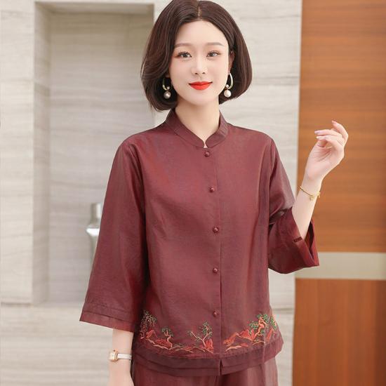 唐绮女士红云纱真丝上衣(家)
