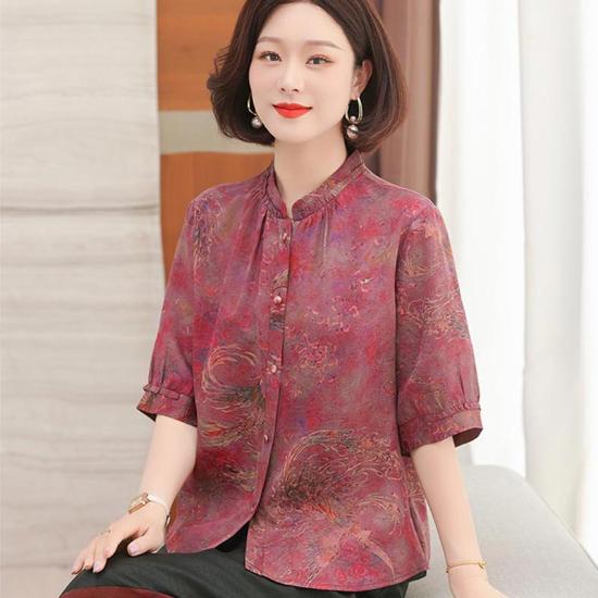 唐绮女士花萝香云纱上衣(家)