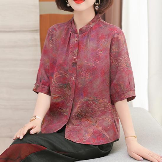 唐绮女士花萝香云纱上衣(家)