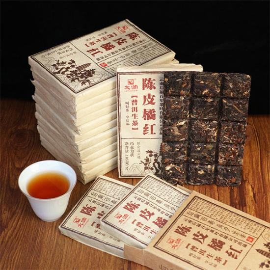 陈皮橘红生普便携手掰砖