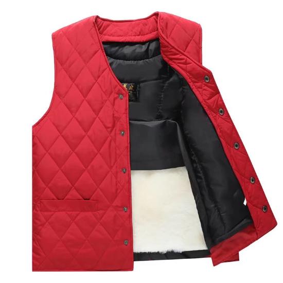 新西兰羊皮毛加厚双层马甲