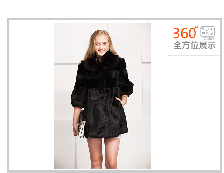 辛格维拉进口狐领兔毛大衣钜献